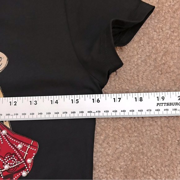 Sister Fashion Embellished Black Short Sleeve Crewneck Tee - Picture 9 of 10